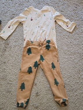 Kids Brown Forest-Print Jogger Pants - Unbranded
